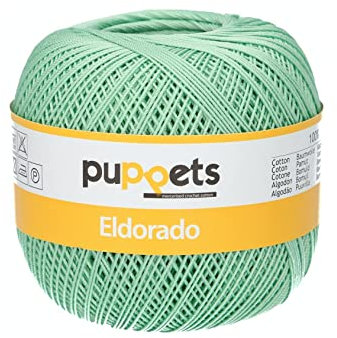 Puppets Eldorado Stärke 10 4574010-07518 grün Häkelgarn, 100% Baumwolle