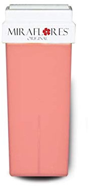 Cartuccia Cera - Diverse Fragranze - Ricarica per Rullo Roll-On per Depilazione - Cera Depilatoria Liposolubile per Ceretta - Miraflores Original MADE IN ITALY - 100ml 24pz (Titanio Rosa)
