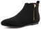 MaxMuxun Stiefeletten Damen flache stiefeletten Klassische Winterschuhe Damen,Chelsea Boots Schwarz T EU 39