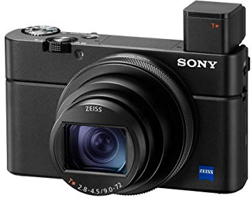 Sony RX100 VI | Premium-Kompaktkamera (1,0-Typ-Sensor, 24-200 mm F2.8-4.5-Zeiss-Objektiv, 4K-Filmaufnahmen und neigbares Display), Schwarz
