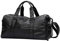 Neuleben PU Leder Sporttasche Reisetasche mit Schuhfach Nassfach Wasserabweisend Fitnesstasche Damen Herren Groß 30L (Schwarz)