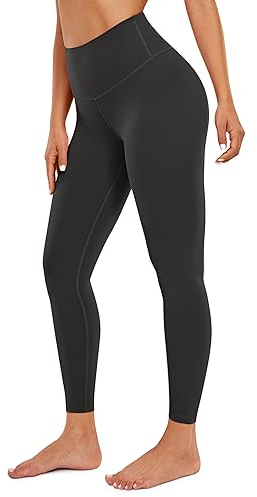 CRZ YOGA Butterluxe Damen High Waist Sport Leggings Blickdicht Yoga Leggins Sporthose Workout Gym Yogahose - 64cm Schwarz 36