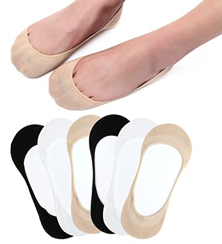 6 Paires de Chaussette Femme Invisible Homme Basse, Chaussettes Courtes Protège-Pied en Silicone pour Femmes et Hommes Socquettes Respirantes de Ballerine en Coton avec Bandes Antidérapantes