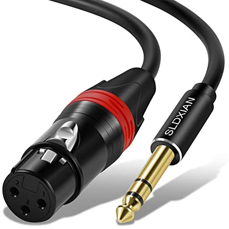 SLDXIAN Cavo XLR Jack, Cavo XLR Femmina a Jack 6,35mm per Microfono, Amplificatore, Mixer (Female, 3M)