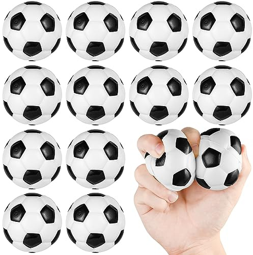 Ainiv 12 Pallina Antistress Sport per Bambini e Adulti, Palline Squeeze Antistress in Schiuma, Spremere Schiuma Calcio, Allenamento Mani e Decompressione, per Festa, Premi, Regali di Compleanno