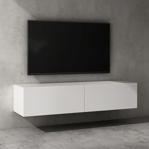 doporro TV Lowboard hängend Fernsehschrank Wohnzimmer | TV-Schrank hängend Fernsehtisch Hängeschrank 140cm Fernsehschrank02
