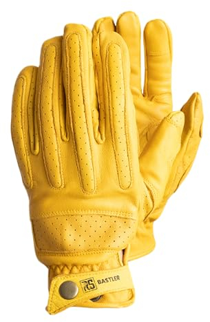 RS BASTLER Premium Arbeitshandschuhe Montage-Handschuhe aus Leder/Größe 10, 1 Paar/Gelb/aus hochwertigem perforiertem Ziegenleder Montagehandschuhe/Handschuhe/Modernes Design