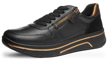Ara Sapporo Baskets pour Femme - Noir - Marron - Pointure 39 EU, Marrone Noir, 39 EU Large