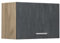 Vicco Hängeschrank R-Line, hängender Küchenschrank, Schwarz Beton/Goldkraft Eiche, 60 cm Flach