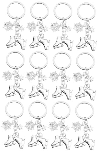 COSMEVIVI 12stücke Teiliges Schneeflocken Schlittschuhe Schlüsselanhänger Kreatives Bag Hanging Ornament Für Eislauf-Fans Kleine Souvenirs Für Spiele