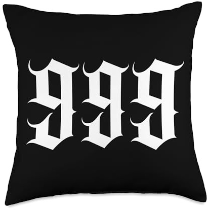999 Angel Number Gothic Throw Pillow