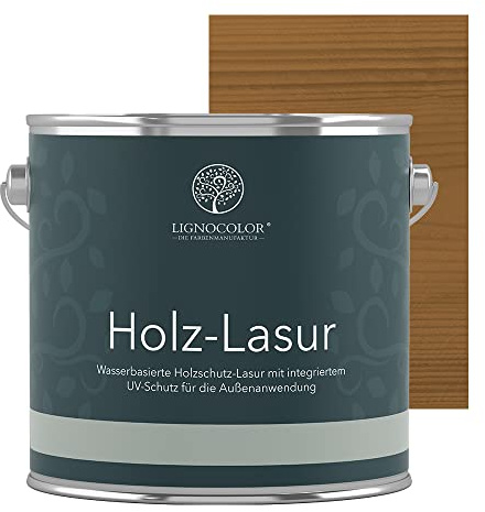 Lignocolor Holzlasur Eiche 2,5L | Holzschutzlasur für Außen & Innen | Holz, Zäune und Gartenmöbel | UV- und Witterungsschutz