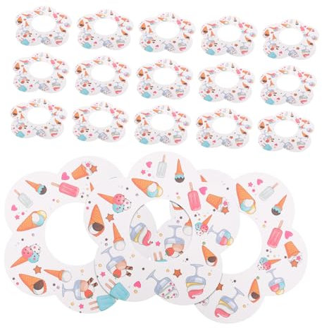 COLLBATH 1 Set Antigoccia per Gelato Gocce per Gelato per Ghiaccioli Pop Ice Cream Gelatto Semplice Porta Ghiaccioli Antigoccia Raccoglitore di Ghiaccioli di Carta 50 Pezzi