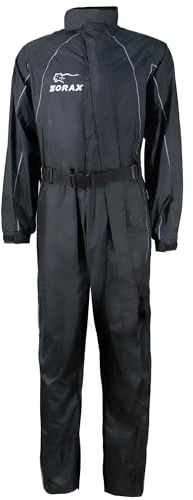 Zorax Nero 3XL Impermeabile Antivento Tuta da Motociclista per Uomini, Impermeabile, Borsa Portaoggetti, Strisce Riflettenti