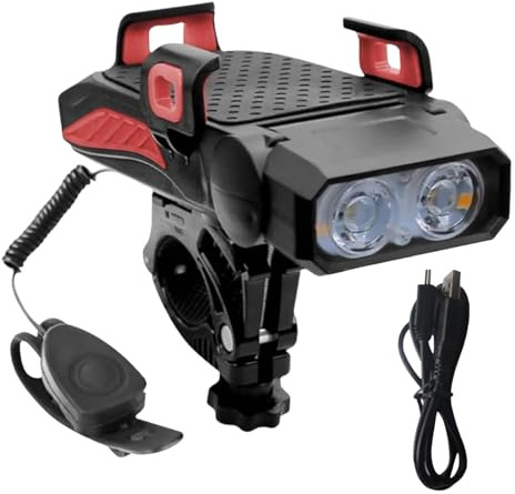 Générique Support Vélo pour Téléphone - Lumière Vélo LED Étanche avec Support Smartphone - Accessoire Cyclisme Phare pour Aventure Extérieure