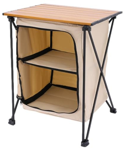 Outdoor Folding Cabinet - Compact Camping Organizer with Shelves | Portable BBQ Table for Picnic and Parties, Ideal for Outdoor and Outdoor