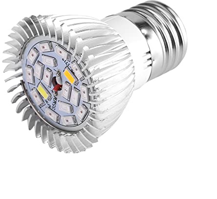 Ausla LED Växtlampa Glödlampa Fullspektrum 18W med 18 LED-perlor för Inomhusväxter Hydroponisk Växthus Grönsak Blommor (E27)