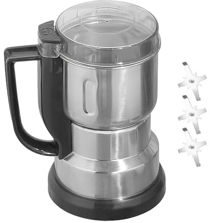 Elektrisk kaffekvarn, spannmålskvarn, multifunktionell, pulverkvarn i rostfritt stål för hem, kaffe och kryddkvarn för torkade ämnen, spannmål, kryddor, örter (A)