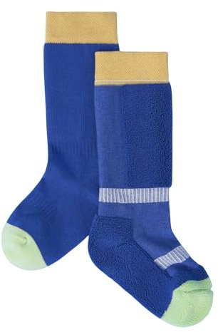 Roarsome Kids Ski Socks - Thermal Winter Socks with Organic Cotton, Warm Cushioned 3 Layer Construction, Moisture Wicking Snow Socks for Toddlers & Children - Blue, 7-10 Years