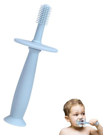360 Babytandborste -% Livsmedelsklassad Silikonbitleksak | Spädbarns | Tungrengöringsborste Med Sugbas | Hygiene Gum Care Muntvättstränare, Nyfödda Tuggbara Tandborstar 1 St