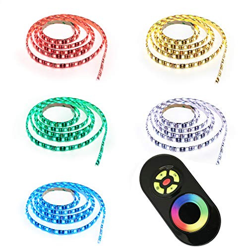 5m LED RGB Strip mit 60x 5050 SMD pro Meter - Komplett Set- Silikonüberzogen - mit Touch Fernbedienung - Mehrfarbig