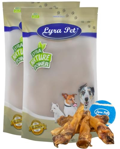 Lyra Pet® 100 Rinderohren ca. 5 kg Hundefutter Snack wie Schweineohren + Tennis Ball