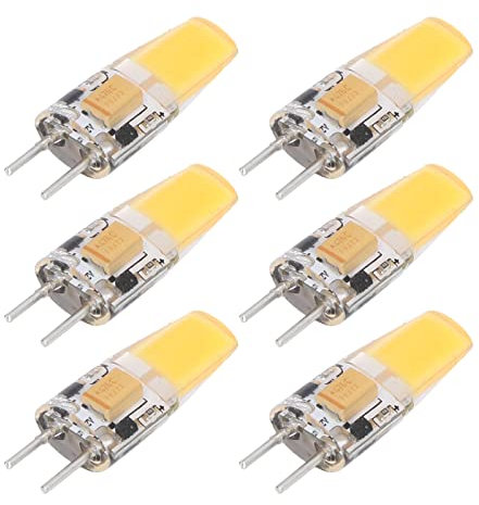 Haofy 6PCS GY6.35 Lampadina, Lampadina a LED Dimmerabile 5W AC DC12V Lampadina COB Lampadina a Risparmio Energetico Lampada da Soffitto in Silicone per Soggiorno