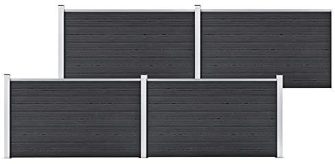 Festnight Sichtschutzzaun WPC Gartenzaun Windschutzzaun Zaunelement Lamellenzaun Zaun Garten Sichtschutz Windschutz Gartensichtschutz Gartentor Zaunfeld Grau 699x106 cm