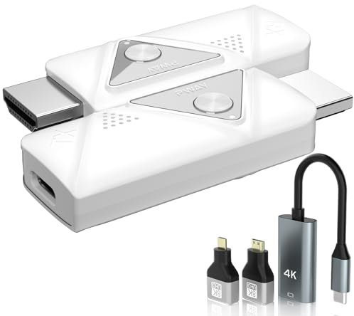 Wireless HDMI Transmitter and Receiver 1080P, 2.4/5G Wireless Extender - Portable 98FT/30M HDMI Extender Kit for Streaming Video and Audio from Laptop/PC/TV Box/Projector