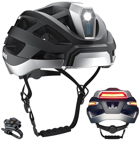 Fahrrad Smart Cycling Helm mit Bluetooth Kopfhörer, Scheinwerfer + Rücklicht Warnblinker - für E-Bikes, Roller, Pendler, Mountainbike, CPSC,FCC.