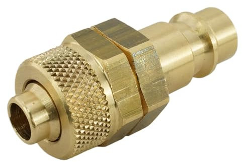 Fittingstore - Kupplungsstecker mit Überwurfmutter - NW 7,2 (Werkstoff: Messing, Schlauch Ø Außen x Innen: 6 x 4 mm)