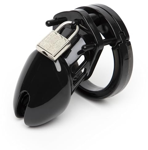Lovehoney DOMINIX Deluxe Rigid Plastic Chastity Device 2.5 for Men, Black | Lightweight Cock Cage for Men with Padlock, Keys & 5 Numbered Locks, Ventilated Male Cage for Long-Term Wear & Orgasm Denial