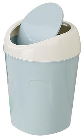 Table Trash Can, Mini Countertop Desktop Trash Bin with Lid, Mini Cosmetic Bin, Used for Bathroom, Kitchen, Office, Portable Lid Removable (Light blue)
