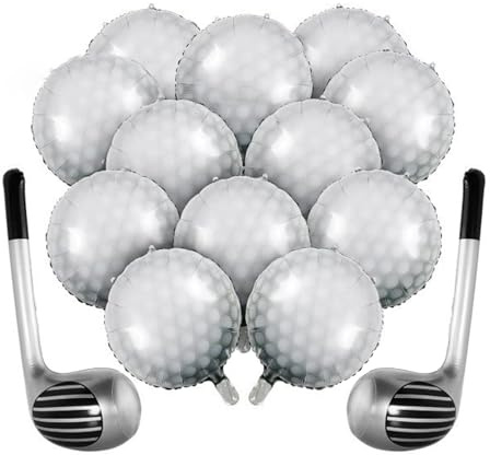 12PCS Ball Balloons and 2PCS Club Balloon, Sports Birthday Party Decorations, Theme Party Decorations for Man, Festival Balloon Photo Prop