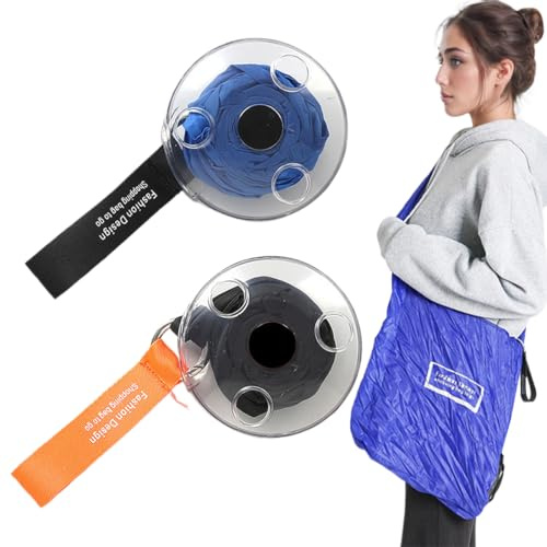 EWOECUI Paquete de 2 Bolsas de Compras Plegables Grandes, Multifuncionales y Lavables