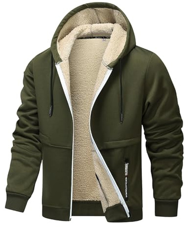 GXYANiaoy Winterjacke Herren - Gefütterte Jacke Mit Kapuze Männer Einfarbiges Mantel Mit Reißverschluss Winddicht Outdoorjacke Wärmend Jacke Mantel Wintermantel