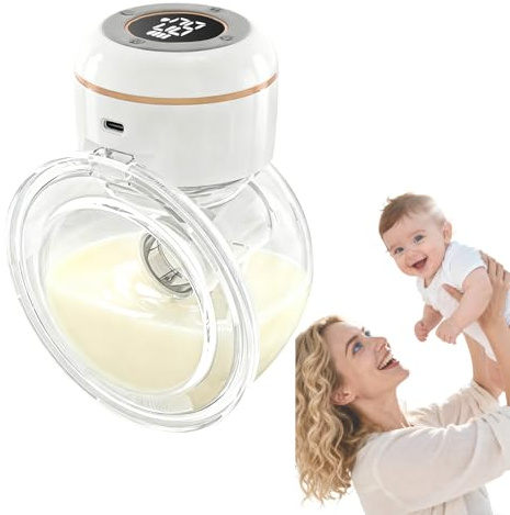 Sacaleches Eléctrico Manos Libres, Sacaleches Electricos Portátil con 4 Modos y 12 Niveles, Pantalla LED, Silencioso y sin Dolor, Sin BPA, Extractor de Leche Portátil de Boca de Bebé, Fácil de Montar