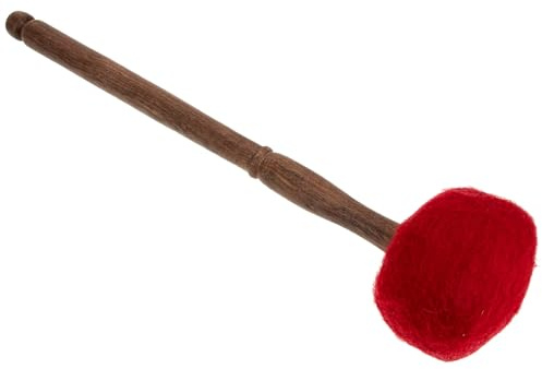 GARVALON de Cuenco Tibetano de Madera Fieltro de Lana Roja Tamaño Mediano Palo para Cuenco Sonoro Budista Accesorio para Meditación y Terapia de Sonido
