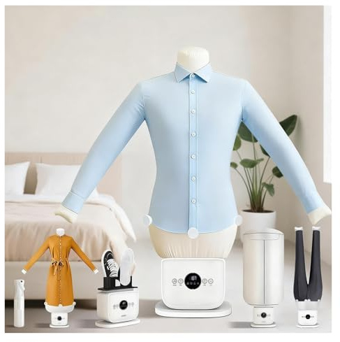 Machine à repasser gonflable automatique for chemises et vêtements, défroisseur vapeur mains libres avec mannequins for vêtements, pantalons et jupes, accessoires de séchage inclus.(D)