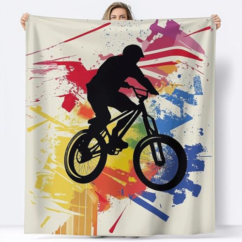 Riding Throw Blanket 200 x 200 cm Teenager Flannel Fluffy Fleece Blanket Soft Lightweight Warm Blankets and Throws for Bed Sofa and Couch a-0735