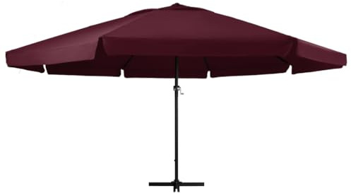 Sophrelle Ombrellone da Giardino con Palo in Alluminio 600 cm bordò Rosso,47374