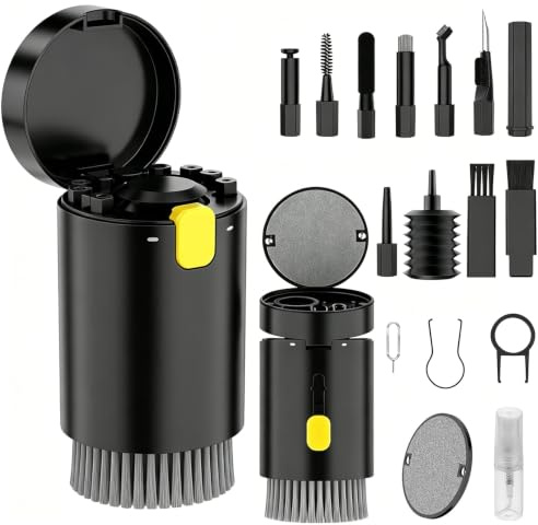 20 in 1 Keyboard Cleaner Phone Cleaning Kit Laptop Cleaning kit Camera Cleaning Kit PC Cleaning Kit Keyboard Cleaning Kit Portable Electronics Cleaning Kit (Black, 20 in 1)