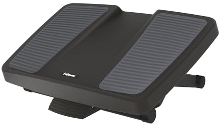 Fellowes Professional Series Ultra Ergonomic Foot Rest for Under Desk with three Height Adjustments and Massage Surface, Black