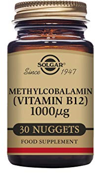 Solgar Vitamina B12 1000 μg (Metilcobalamina), 30 Comprimidos sublinguales y masticables