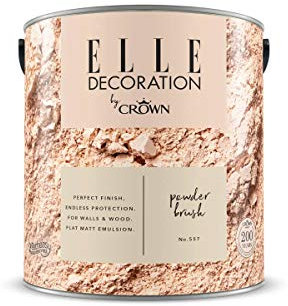 Crown ELLE DECORATION Powder Brush No. 557, 2,5 L, extra-matte Premium Wandfarbe für Innen, für Wände und Holz, hohe Deckkraft, Innenfarbe,subtiler Mandelton