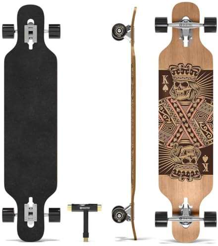 Skatro Drop Through Longboard Skateboard Freeride - Inklusive T-Tool