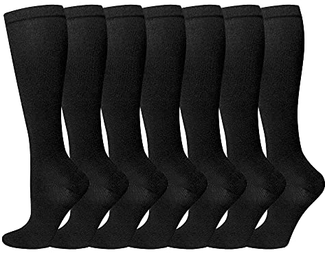 Compression Socks for Women and Men, 7 Pairs Medical Compression Stockings 15-20 mmHg Support Socks for Athletic, Varicose Veins, Running, Cycling, Hiking, Flight, Travel, Nursing, Pregnancy
