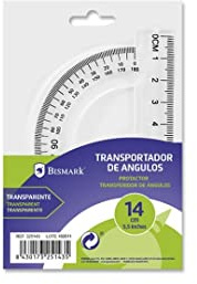 TRANSPORTADOR DE ANGULOS BISMARK 14 CM TRANSP