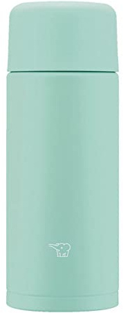 Zojirushi SM-MA25-AL Wasserflasche, nahtlose Wasserflasche, kleine Kapazität, 250 ml (8,5 fl oz), Schraubverschluss, Edelstahlbecher, zartes Türkis, integriert mit Schnüren und Unterlegscheibe, leicht