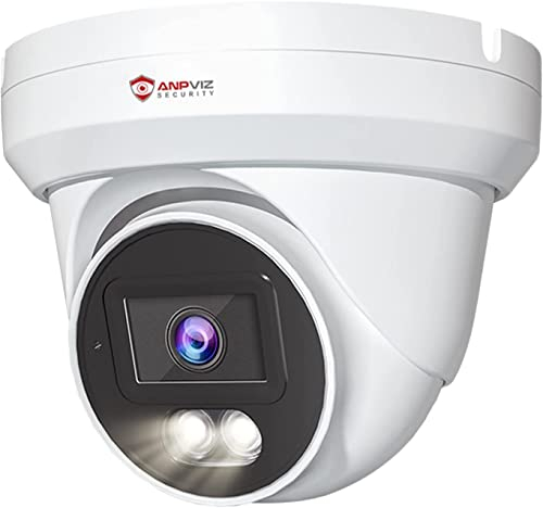 Anpviz 8MP Camera PoE Exterieur détection des Personnes/Véhicules, Vision nocturne couleur jusqu'à 20 mètres et IR jusqu'à 30 mètres, Caméra de surveillance extérieure avec projecteur, IP66 (U Séries)